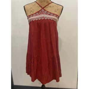 American Eagle Halter Embroidered Sequin Mini Dress S Festival Cowgirl Y2K Fairy